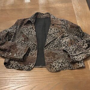 Picadilly Fashion Leopard and Paisley Blazer